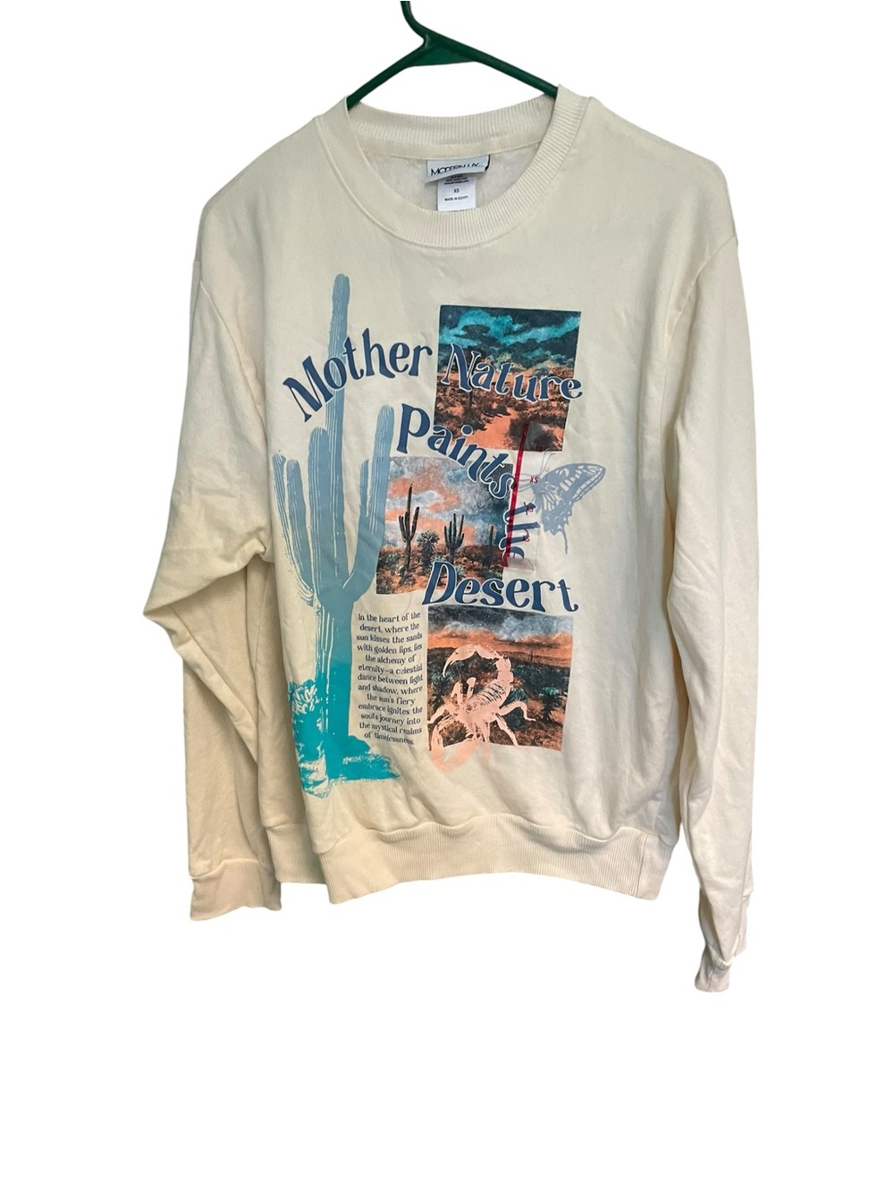 Modern Lux Cream Tie-Dye Crewneck Sweatshirt